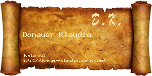 Donauer Klaudia névjegykártya